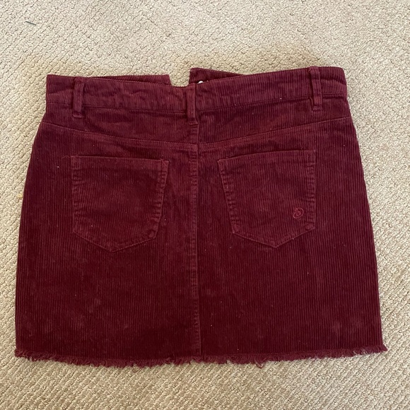 Burgundy Corduroy Skirt - Picture 2 of 3